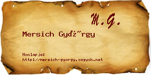 Mersich György névjegykártya